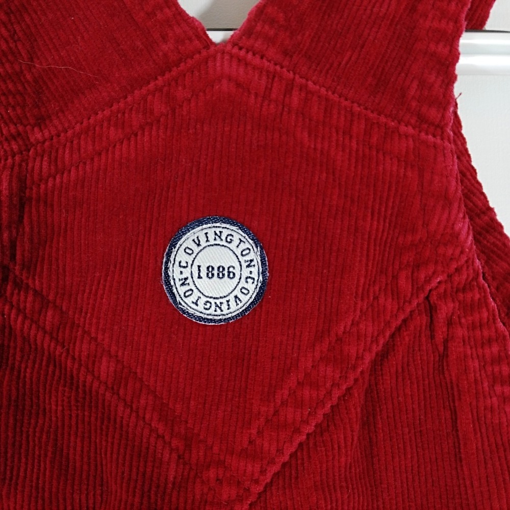 Covington Red Corduroy Overalls Size 12 Months Button Legs Toddler Pants
